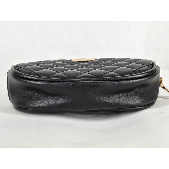 STEVE MADDEN WOMEN'S QUILTED PATTERN LEATHER FANNY PACK WITH BACK BELT LOOPS - Picture 4 of 9